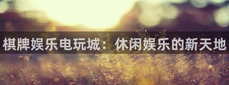 万事娱乐登录地址：棋牌娱乐电玩城：休闲娱乐的新天地